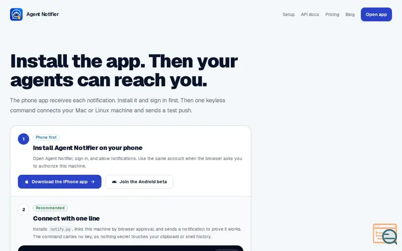 Screenshot of Agent Notifier