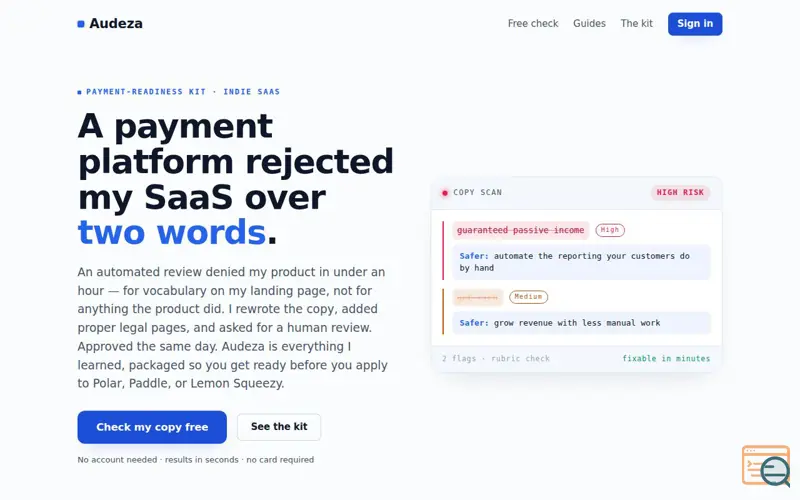 Screenshot of Audeza