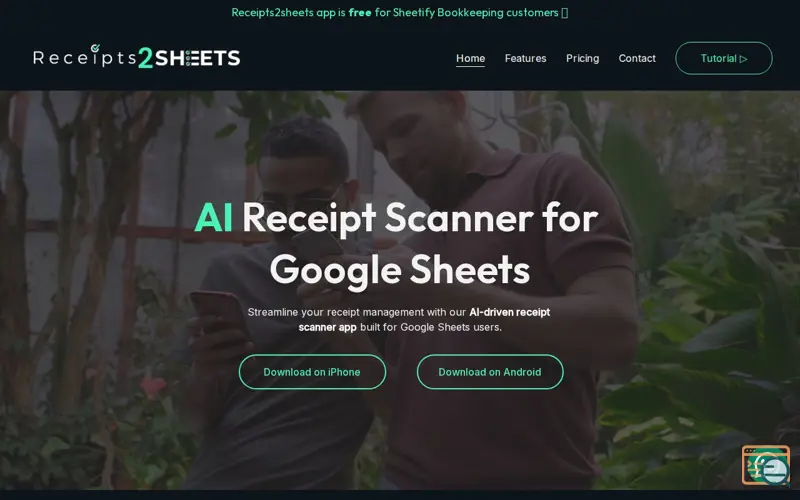 Screenshot of Receipts2sheets App, a launch using VueUse