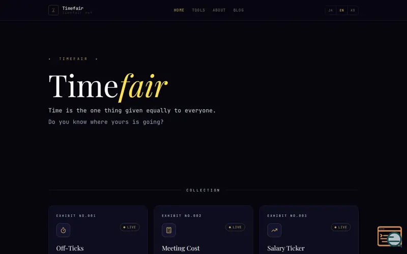 Screenshot of Timefair
