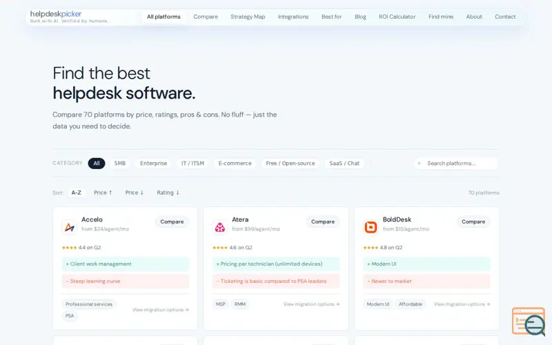 Screenshot of HelpDeskPicker