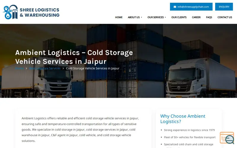Screenshot of Shree Logistic & Warehousing