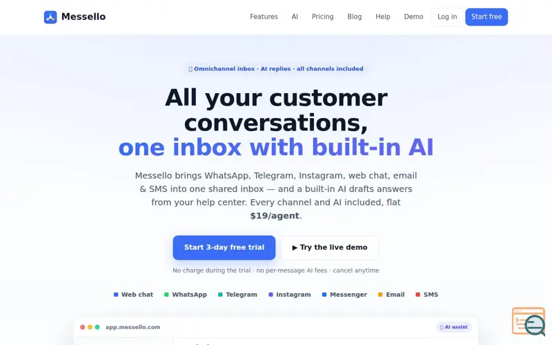 Screenshot of Messello