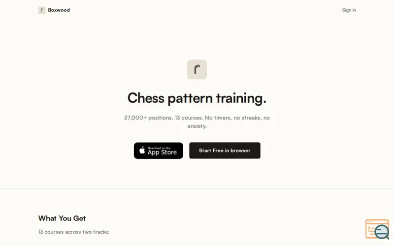 Screenshot of Boxwood Chess