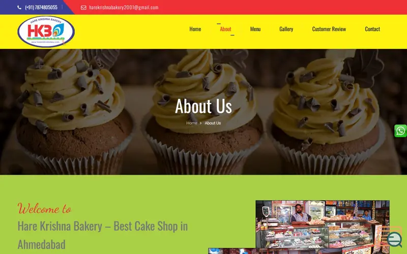Screenshot of Hare Krishna Bakery