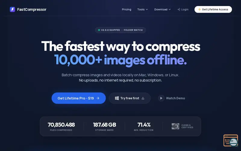 Screenshot of FastCompressor