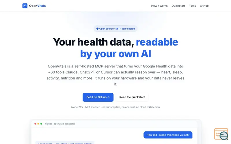 Screenshot of OpenVitals