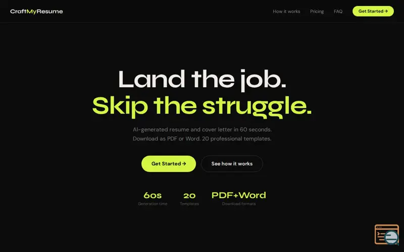Screenshot of CraftMyResume 