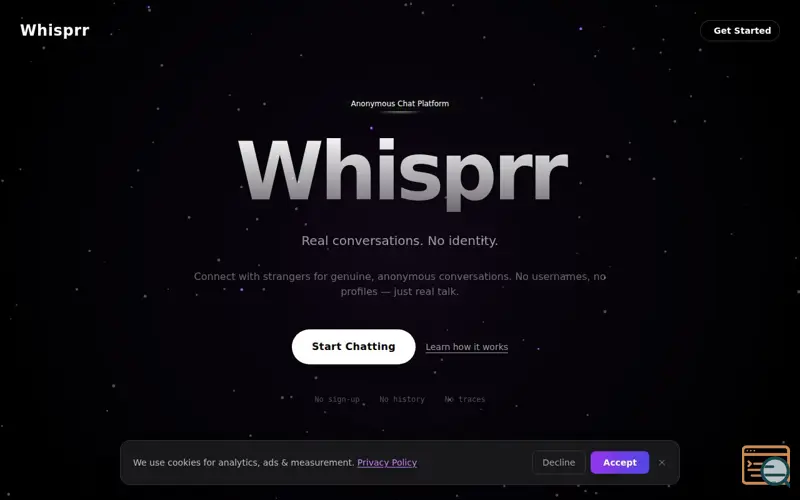 Screenshot of WhisprrChat