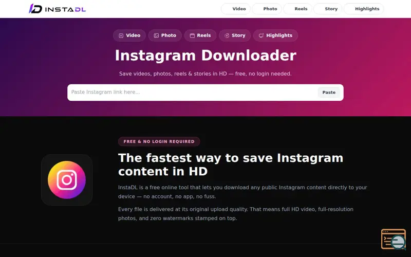 Screenshot of InstaDL