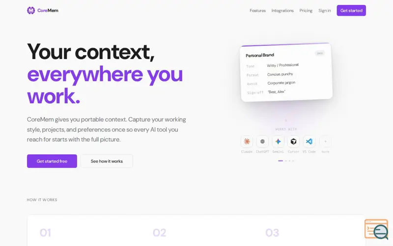 Screenshot of CoreMem