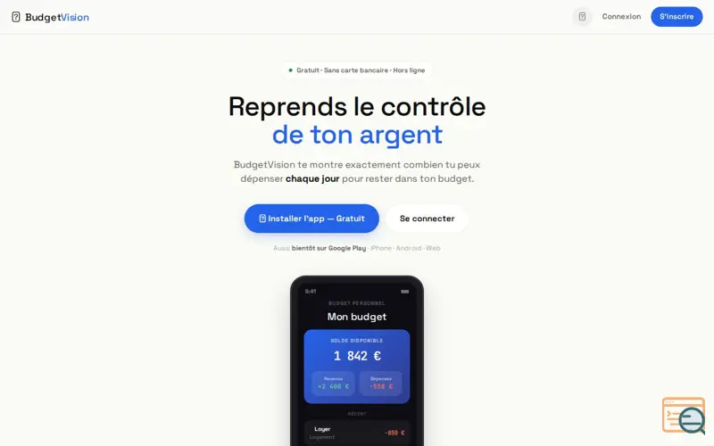 Screenshot of BudgetVision