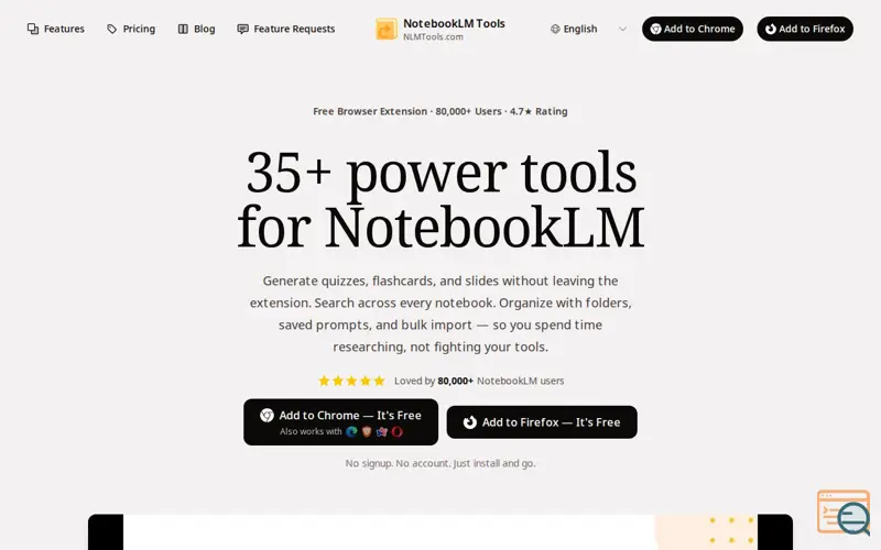Screenshot of NotebookLM Tools
