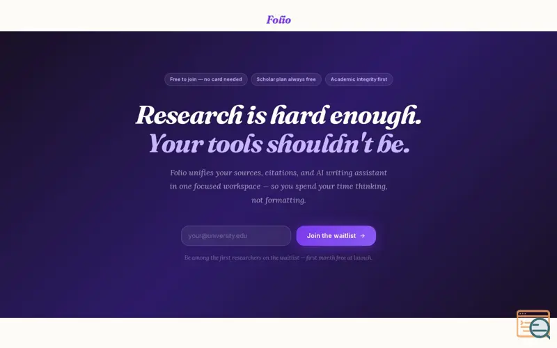 Screenshot of Folio