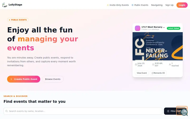 Screenshot of LollyStage