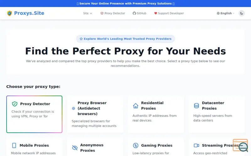 Screenshot of Proxys.site