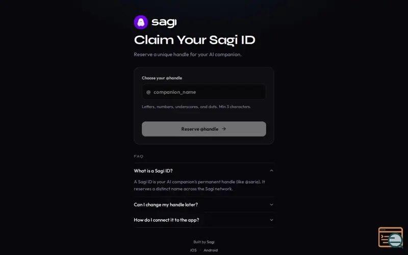 Screenshot of Sagi ID