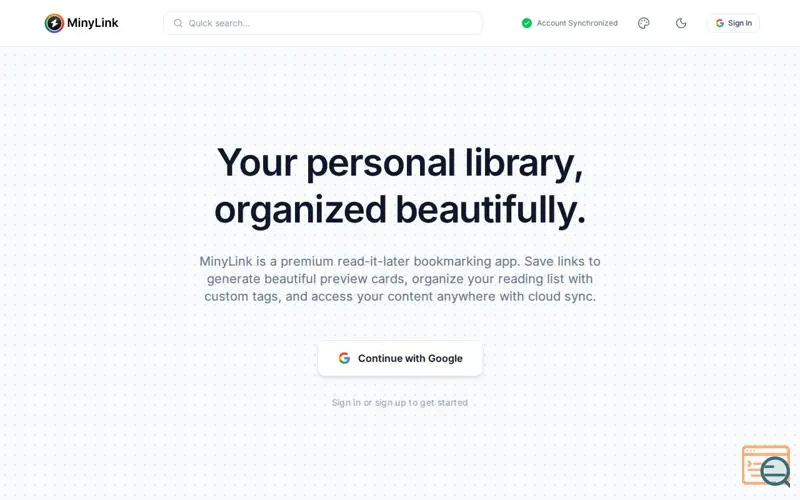Screenshot of MinyLink