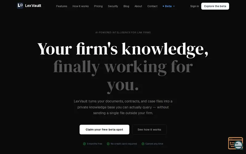 Screenshot of LexVault