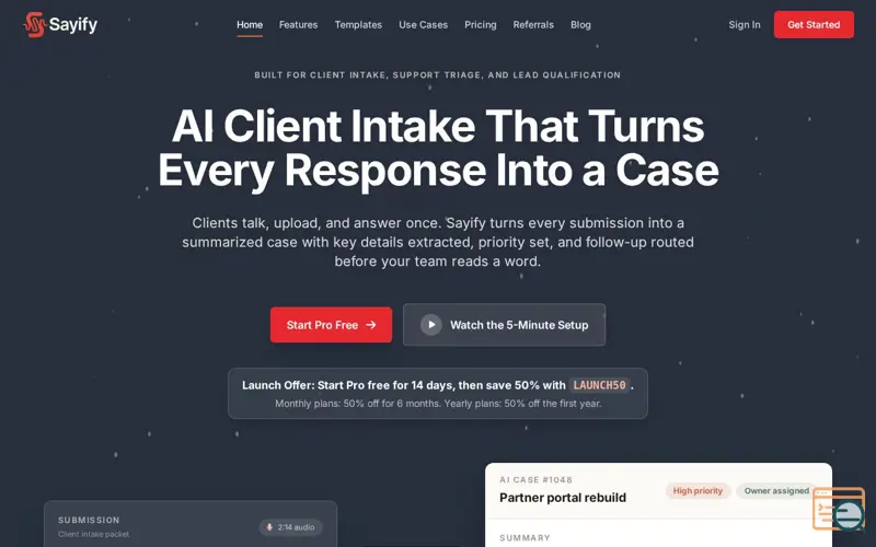 Screenshot of Sayify