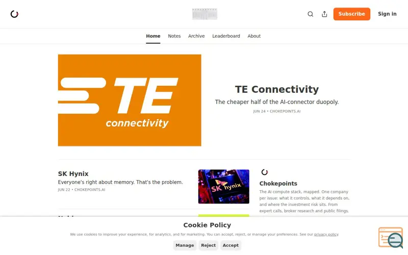 Screenshot of chokepoints.ai