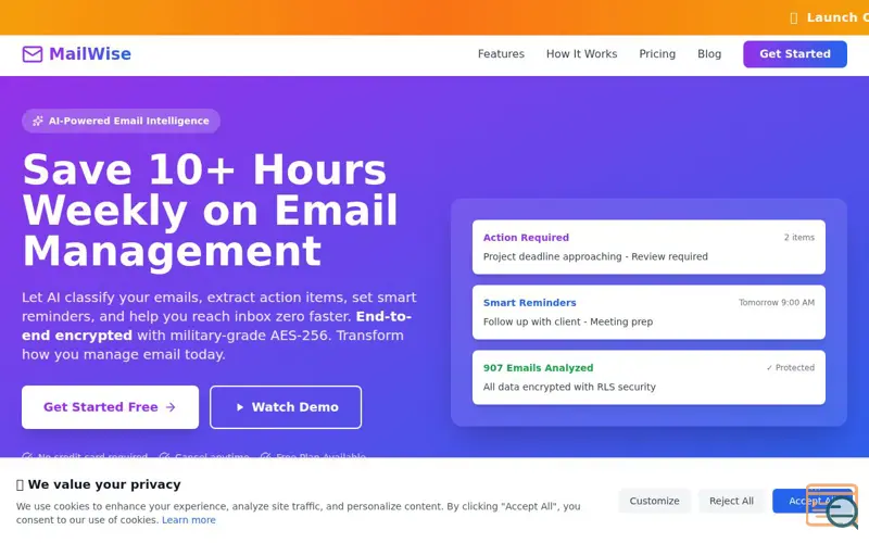 Screenshot of MailWise