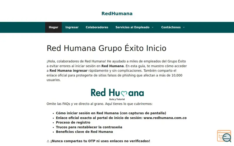 Screenshot of Red Humana