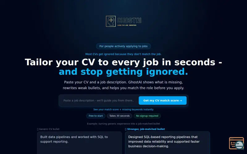 Screenshot of GhostAI