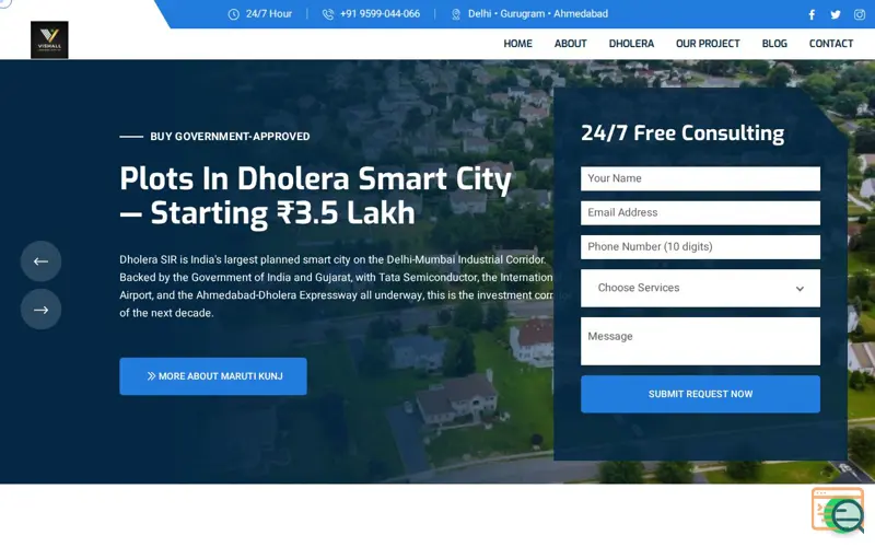 Screenshot of Vishall Landbase Pvt. Ltd