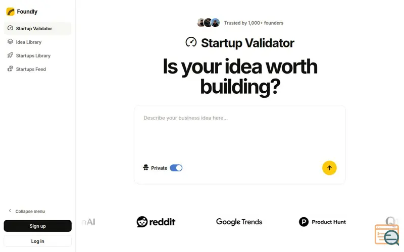 Screenshot of Foundly