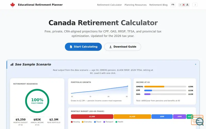 Screenshot of Educational Retirement Planner, a launch using Gunicorn
