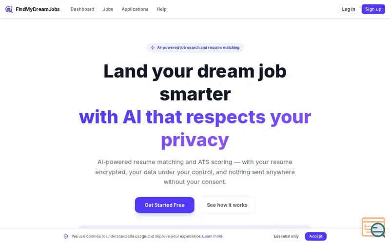 Screenshot of FindMyDreamJobs