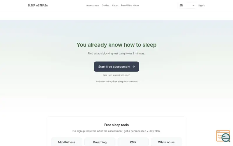 Screenshot of Sleep Astraea