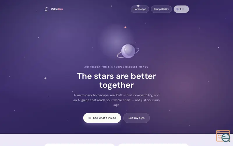 Screenshot of VibeKin