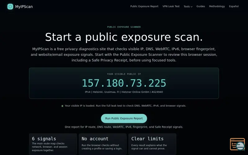 Screenshot of MyIPScan