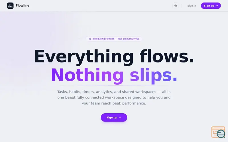 Screenshot of Flowline Workspace