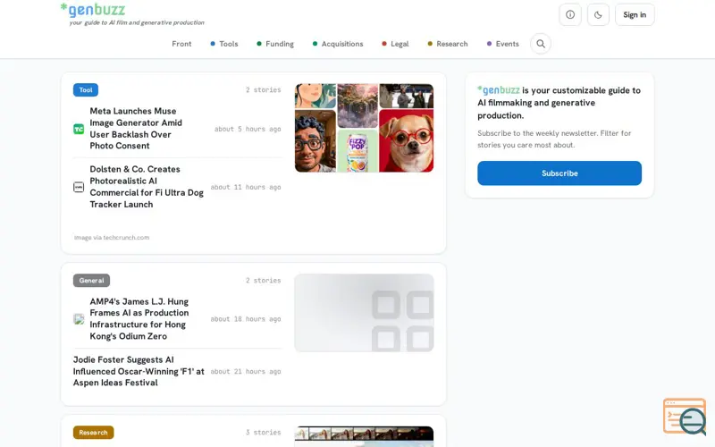 Screenshot of Genbuzz