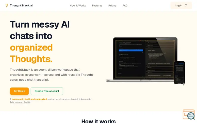 Screenshot of ThoughtStack.ai