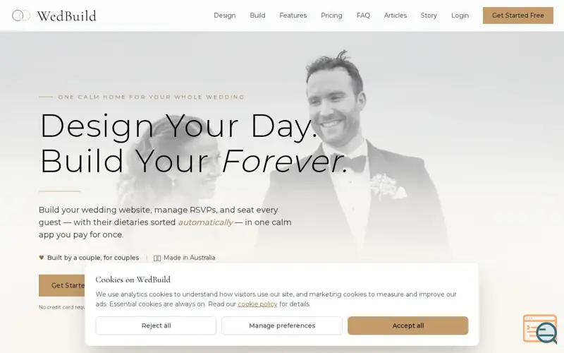 Screenshot of WedBuild