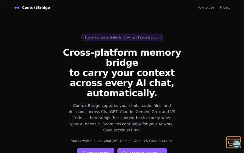 Screenshot of ContextBridge