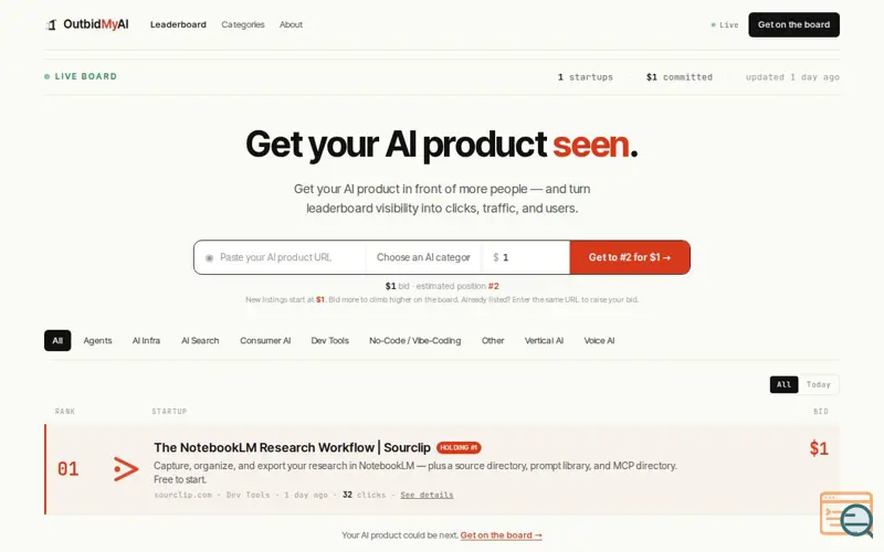 Screenshot of OutbidMyAI