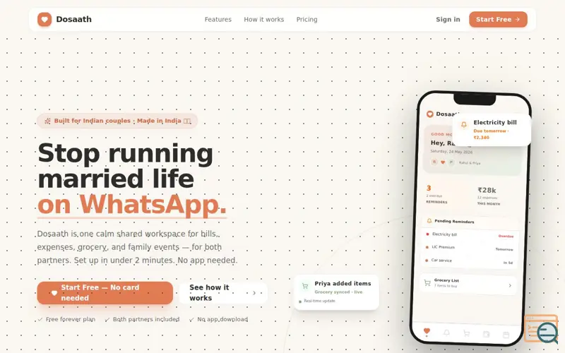 Screenshot of DoSaath