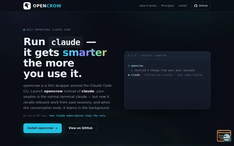 Screenshot of opencrow — Self