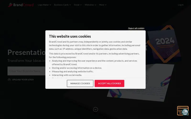 Screenshot of BrandCrowd
