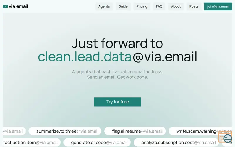 Screenshot of via.email