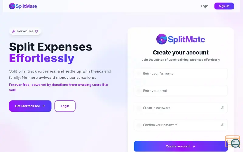 Screenshot of SplitMate
