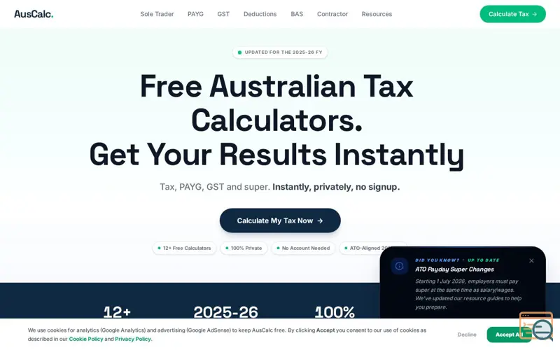 Screenshot of AusCalc