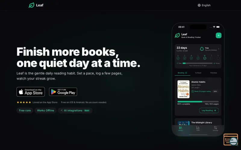 Screenshot of Leaf