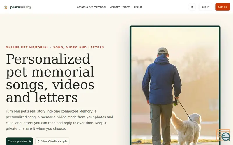 Screenshot of PawsLullaby, a launch using Google Sign-In