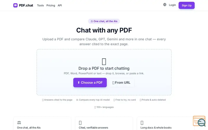 Screenshot of PDF.chat